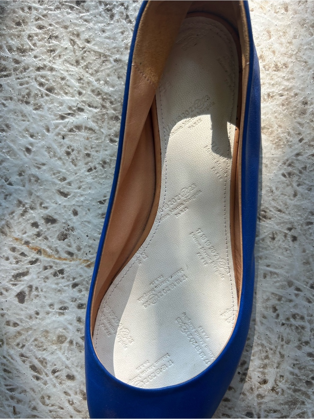 Maison Martin Margiela Cobalt Blue Leather Ballet Flats - Picture 5 of 6